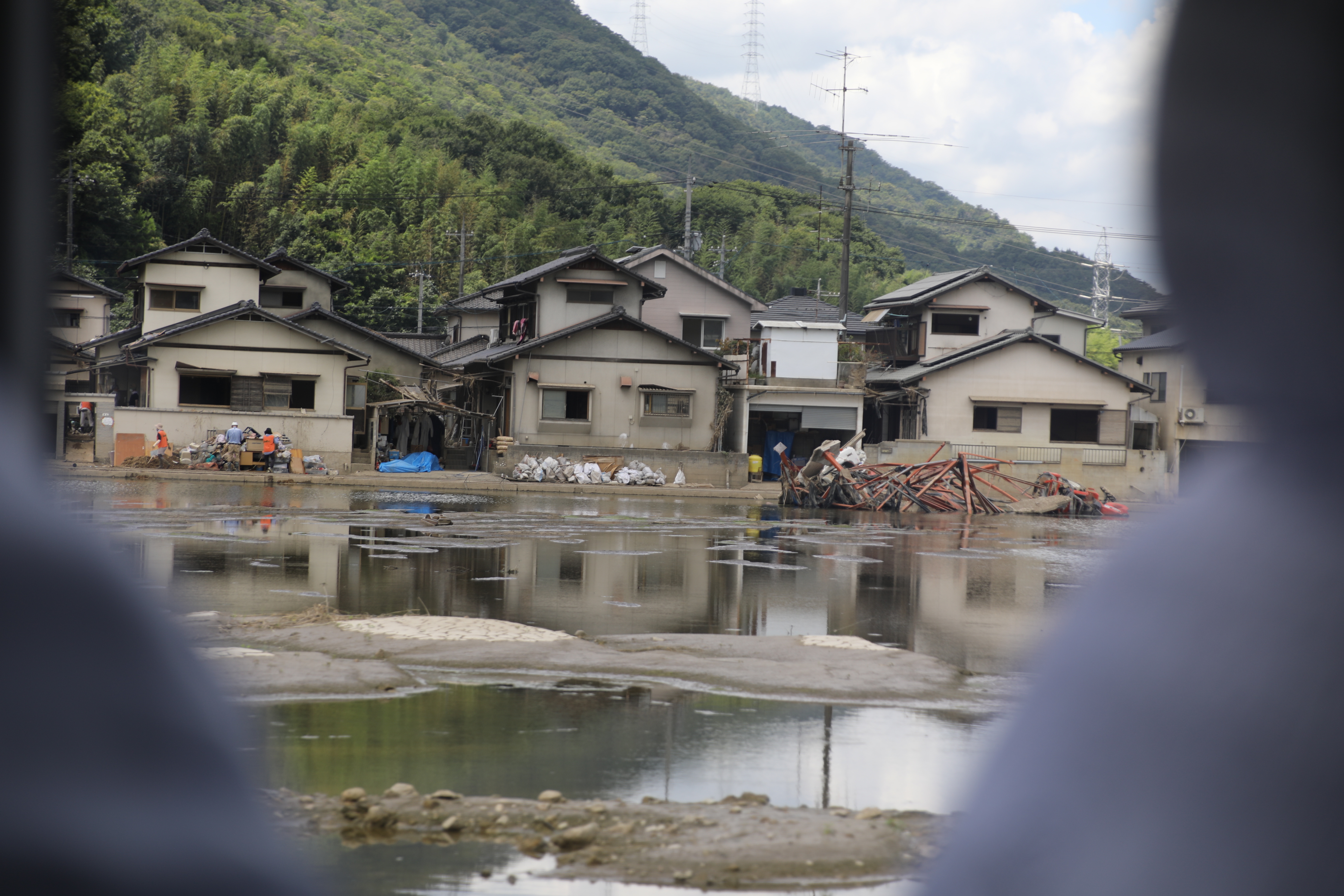 浸水した住宅（倉敷市真備町付近）