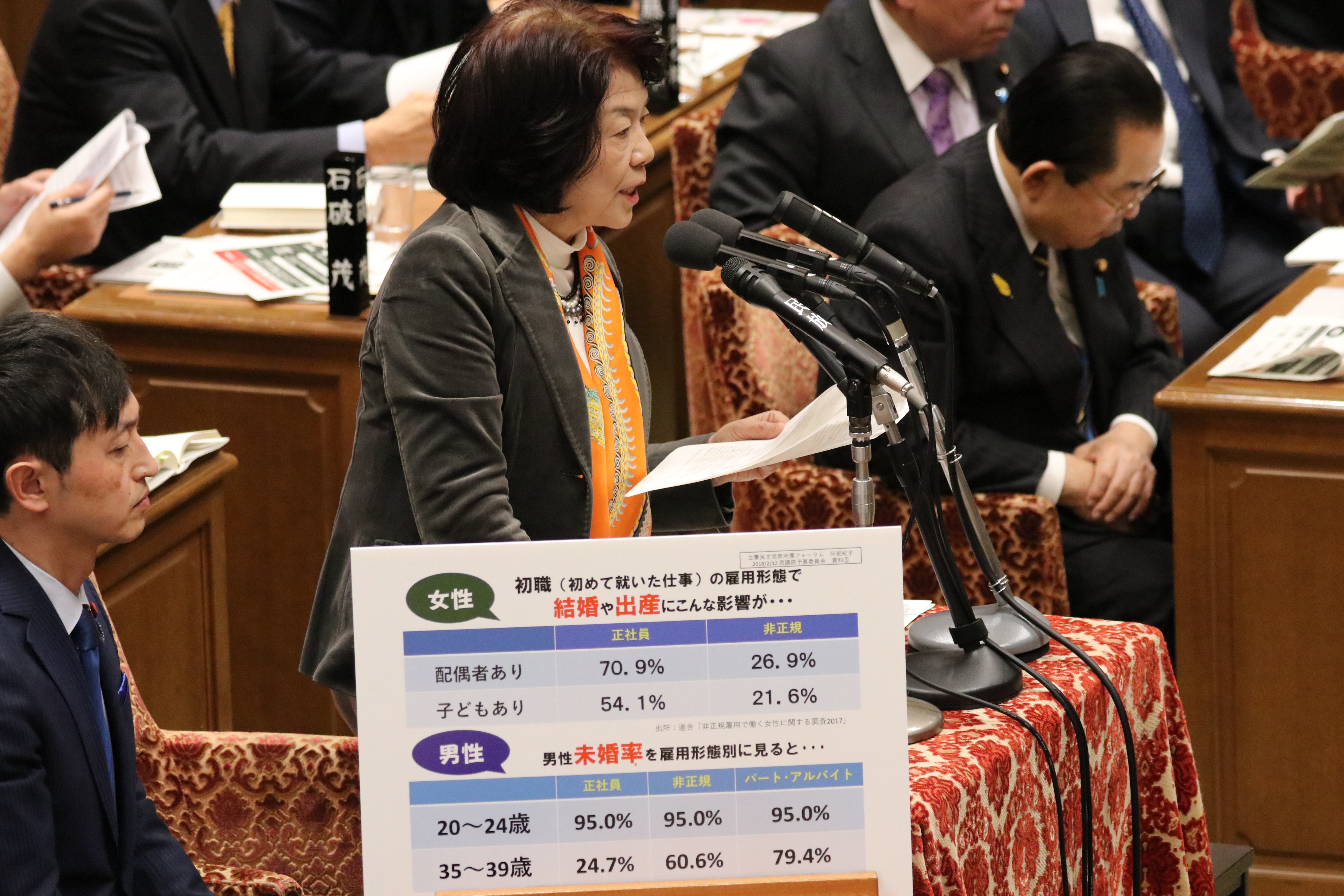 質問をする阿部議員